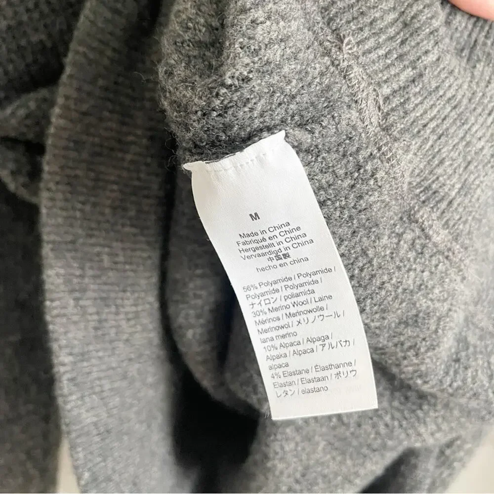 J. Crew Merino Wool Alpaca Waffle Crewneck Sweater in Supersoft Yarn Size Medium